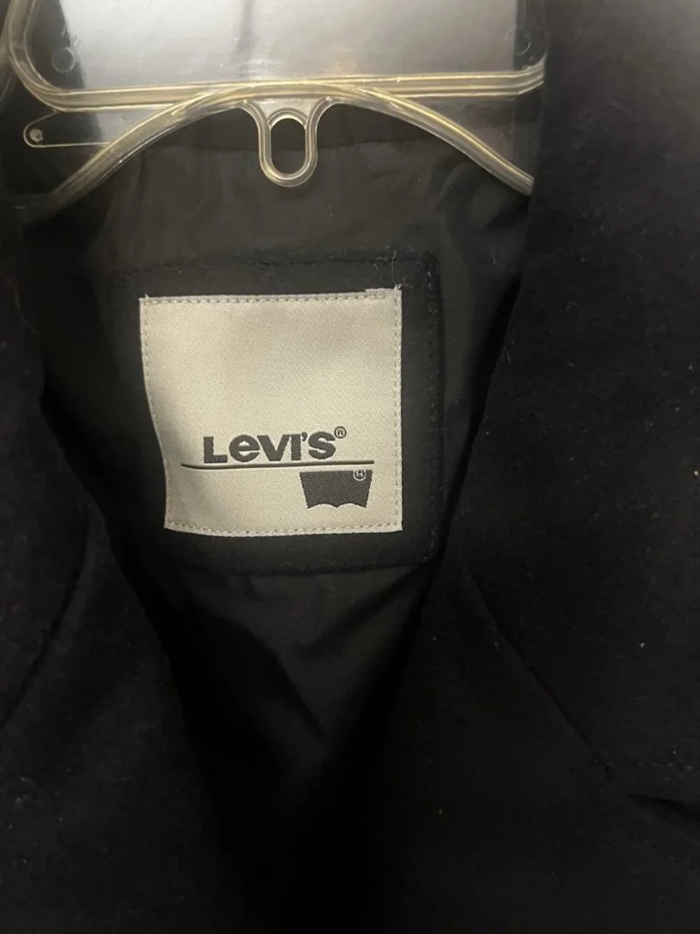 Levis Moto Jacket Womens Medium Wool Blend Black Asymmetrical Zip Biker.   Mm
